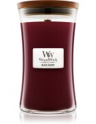 Woodwick Black Cherry lumânare parfumată cu fitil din lemn 609.5 g