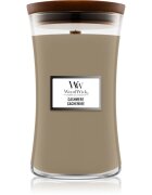 Woodwick Cashmere lumânare parfumată cu fitil din lemn 609.5 g
