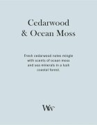 Woodwick Cedarwood & Ocean Moss lumânare parfumată cu fitil din lemn 275 g