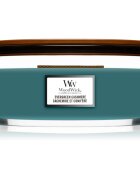 Woodwick Evergreen Cashmere lumânare parfumată cu fitil din lemn (hearthwick) 453.6 g