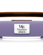 Woodwick Lavender Spa lumânare parfumată cu fitil din lemn (hearthwick) 453 g