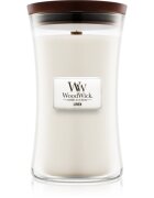 Woodwick Linen lumânare parfumată cu fitil din lemn 609.5 g