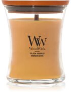 Woodwick Opulent Wood Golden Bourbon lumânare parfumată cu fitil din lemn (hearthwick) 275 g