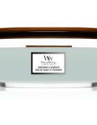 Woodwick Sagewood & Seagrass lumânare parfumată cu fitil din lemn (hearthwick) 4536 g