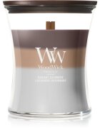 Woodwick Trilogy Radiant Cashmere lumânare parfumată cu fitil din lemn 275 g