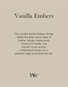 Woodwick Trilogy Vanilla Embers lumânare parfumată cu fitil din lemn 453.6 g