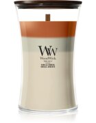 Woodwick Trilogy Vanilla Embers lumânare parfumată cu fitil din lemn 610 g