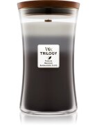 Woodwick Trilogy Warm Woods lumânare parfumată cu fitil din lemn 609.5 g