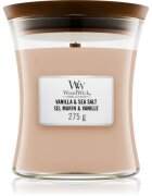 Woodwick Vanilla & Sea Salt lumânare parfumată cu fitil din lemn 275 g