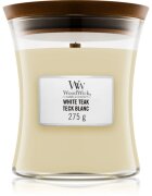 Woodwick White Teak lumânare parfumată cu fitil din lemn 275 g