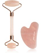 Zoë Ayla Rose Quartz Facial Roller And Gua Sha Tool set cadou faciale