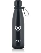 ZOE Heart Logo Stainless Steel Bottle sticlă inoxidabilă pentru apă culoare Black 1 buc
