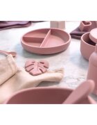 Zopa Silicone Divided Plate farfurie compartimentată cu ventuză Old Pink 1 buc