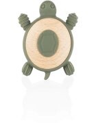 Zopa Silicone Wooden Teether Turtle jucărie pentru dentiție 0 m+ Forest Green 1 buc