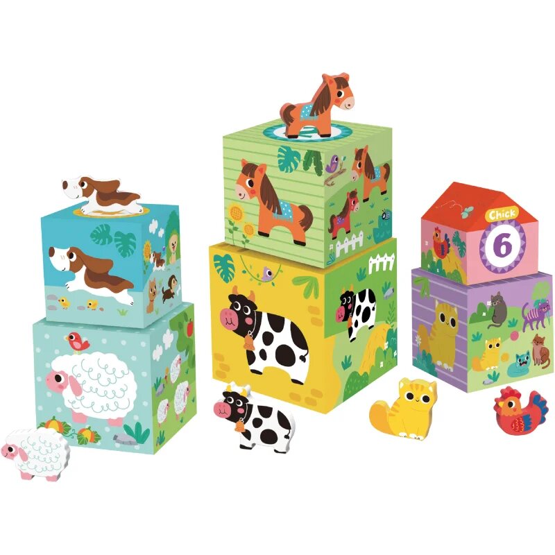 2Kids Toys Animal Blocks cuburi 12m+ 12 buc