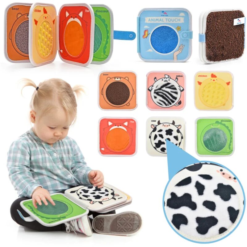2Kids Toys Sensory Book Animals carte educativă contrastantă 1 buc