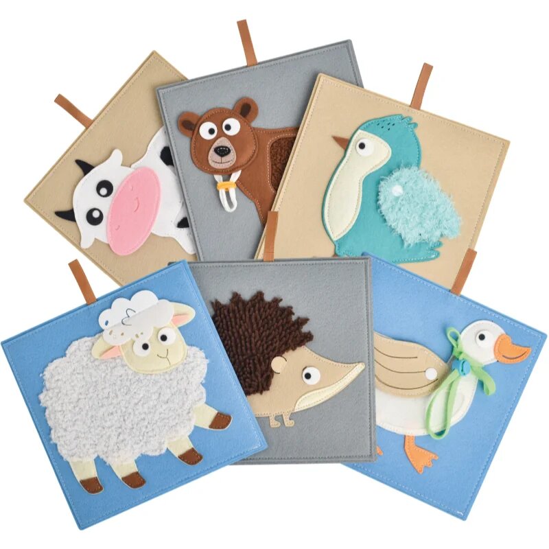 2Kids Toys Sensory Pictures Animals carte cu imagini 6 buc