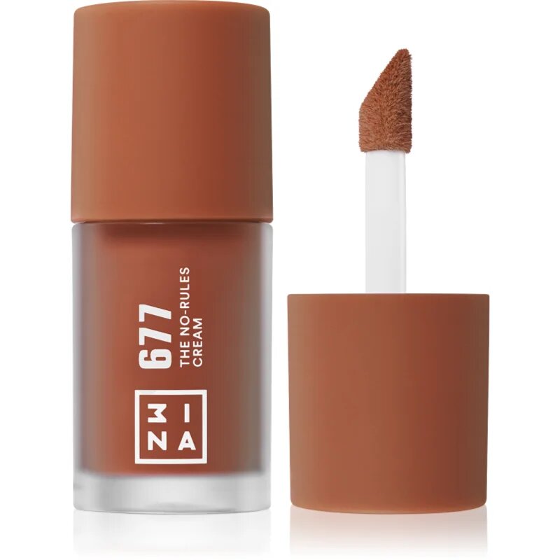 3INA The No-Rules Cream machiaj multifuncțional pentru ochi buze și față culoare 677 - Medium neutral brown 8 ml