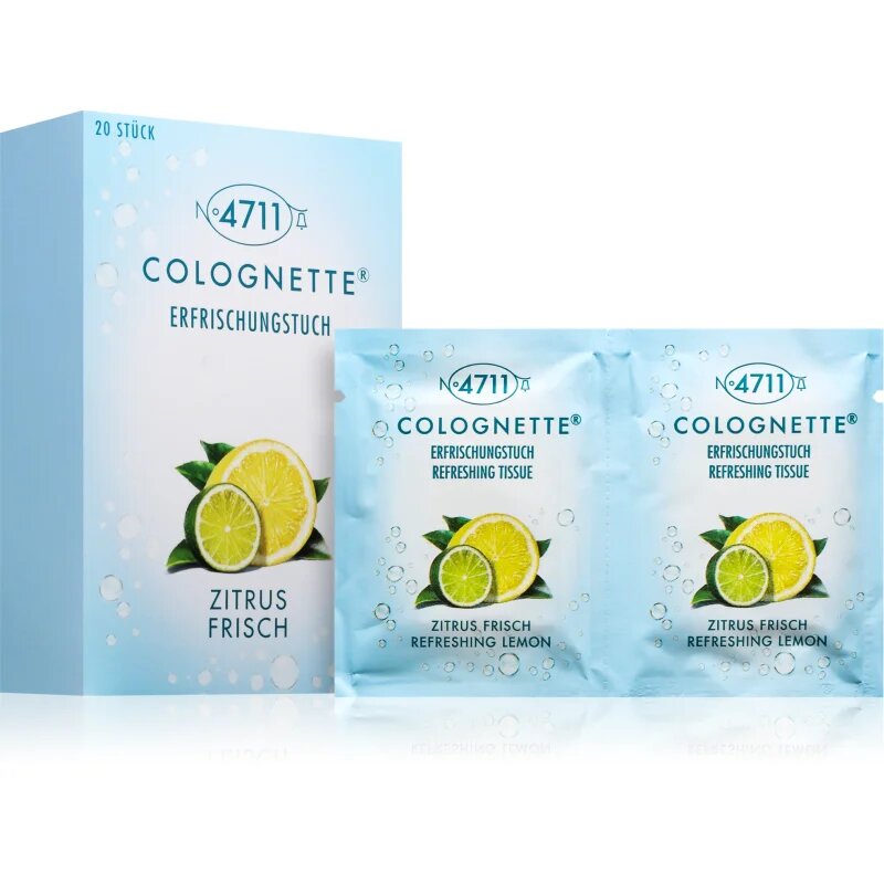 4711 Colognette Wipes Servetele umede cu efect revigorant unisex 20 buc