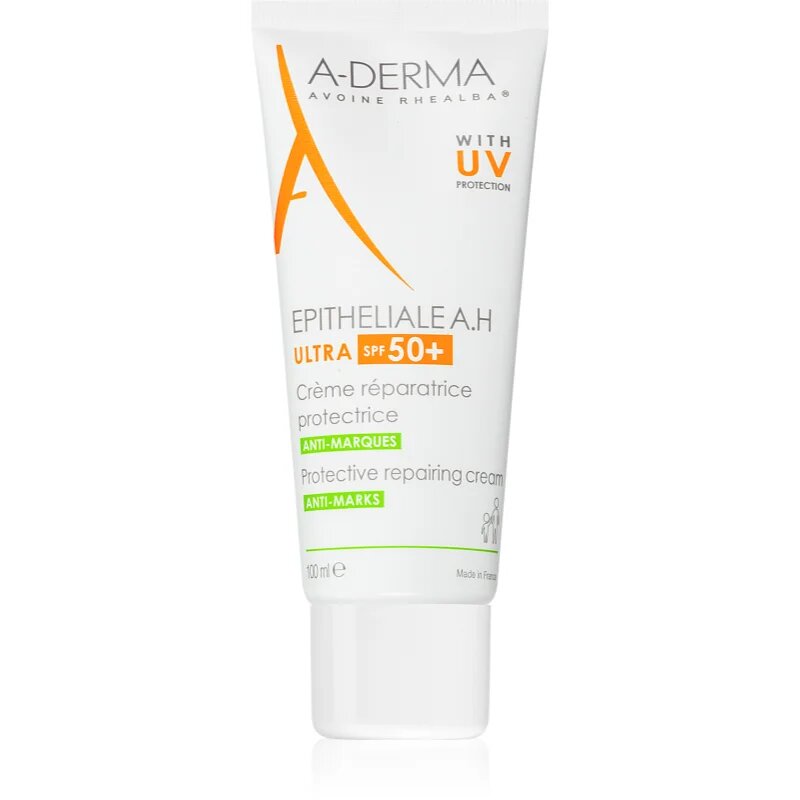 A-Derma Epitheliale A.H. Ultra Protective Repairing Cream cremă protectoare pentru piele sensibila SPF 50+ 100 ml