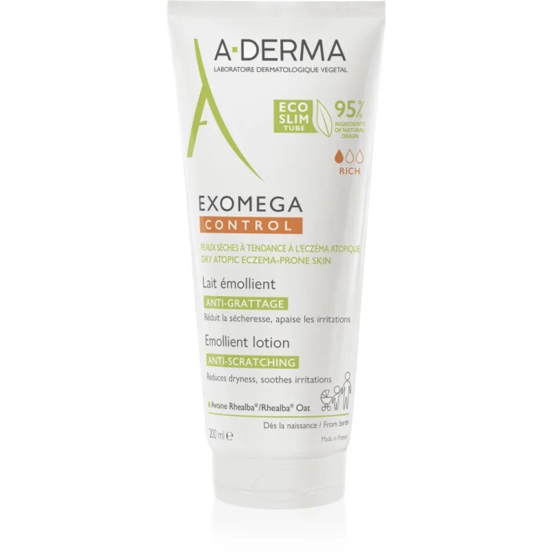 A-Derma Exomega Control Emollient Lotion lapte de corp impotriva iritatiilor si mancarimilor 200 ml