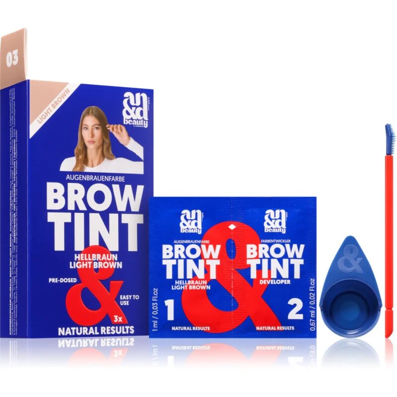 A.N.D. Beauty Brow Tint culoare pentru sprancene culoare Light Brown 3x1.67 ml