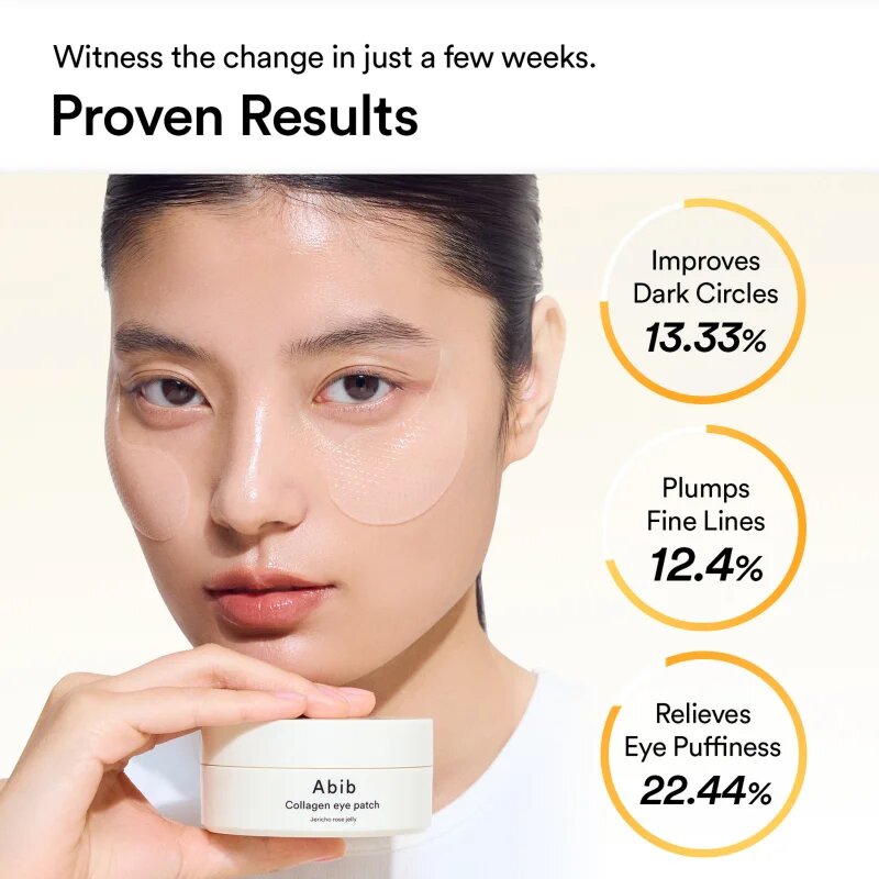 Abib Collagen Eye Patch Jericho Rose Jelly patch-uri pentru ochi impotriva ridurilor si a punctelor negre 60 buc