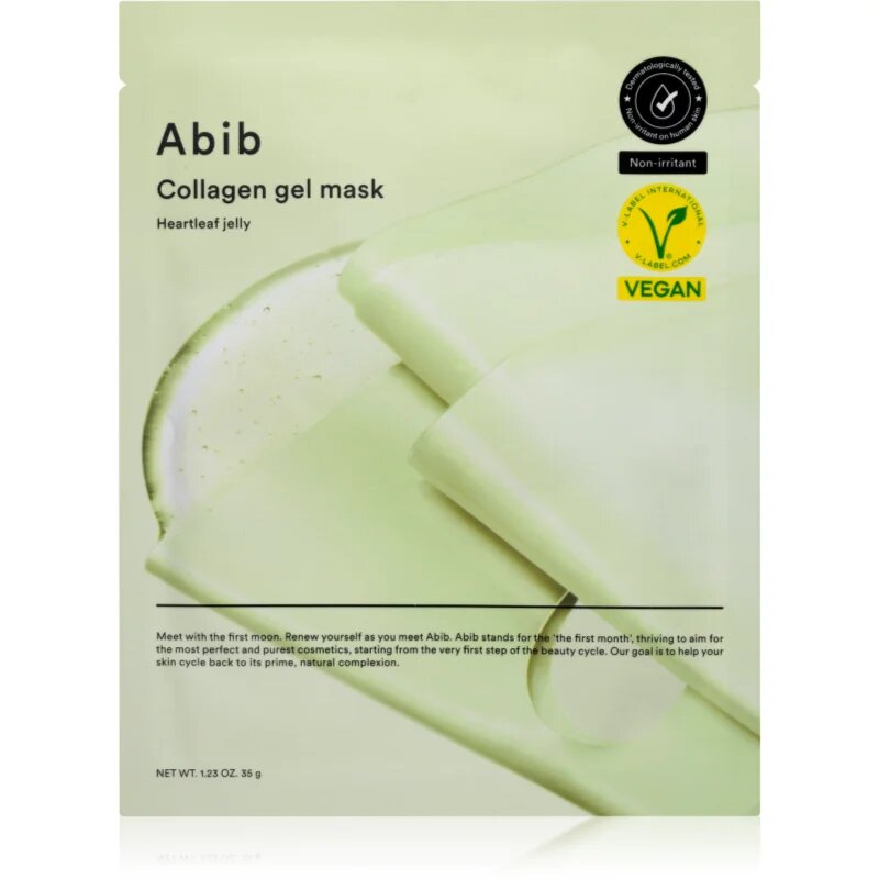 Abib Collagen Gel Mask Heartleaf Jelly mască intensă cu hidrogel cu efect calmant 35 g