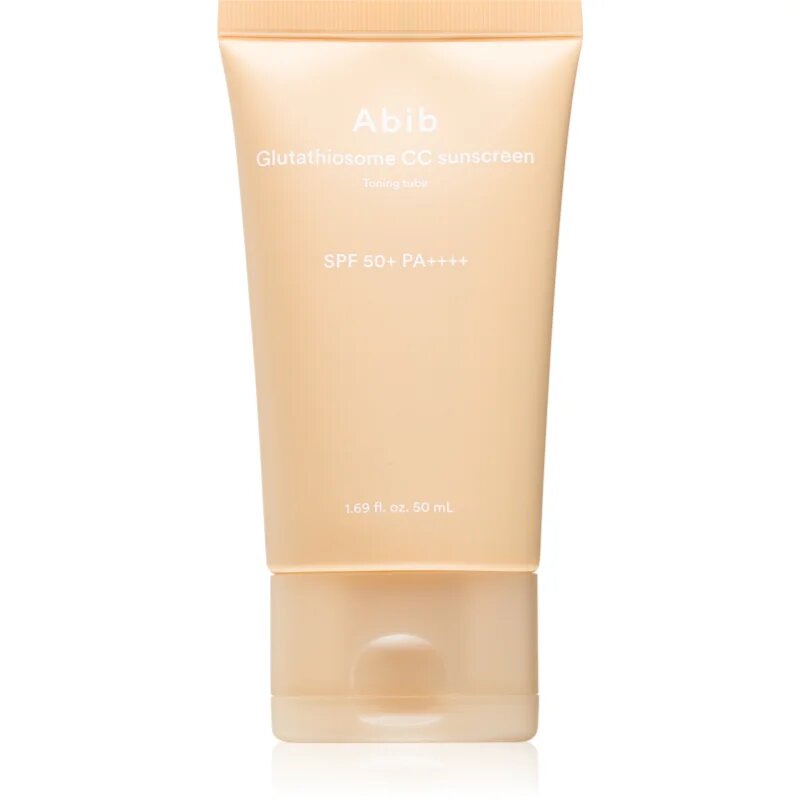 Abib Glutathiosome CC Sunscreen Toning Tube fluid protector tonifiant pentru față cu efect iluminator SPF 50+ 50 ml
