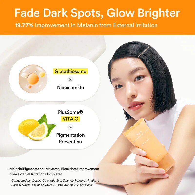 Abib Glutathiosome CC Sunscreen Toning Tube fluid protector tonifiant pentru față cu efect iluminator SPF 50+ 50 ml