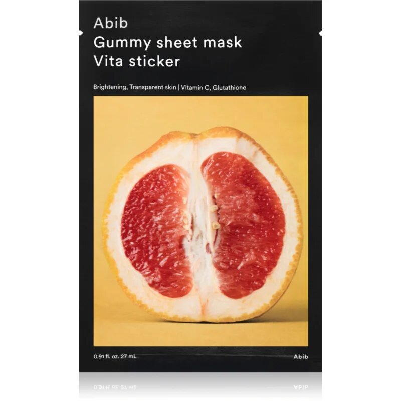 Abib Gummy Sheet Mask Vita Sticker mască textilă iluminatoare cu efect calmant 27 ml