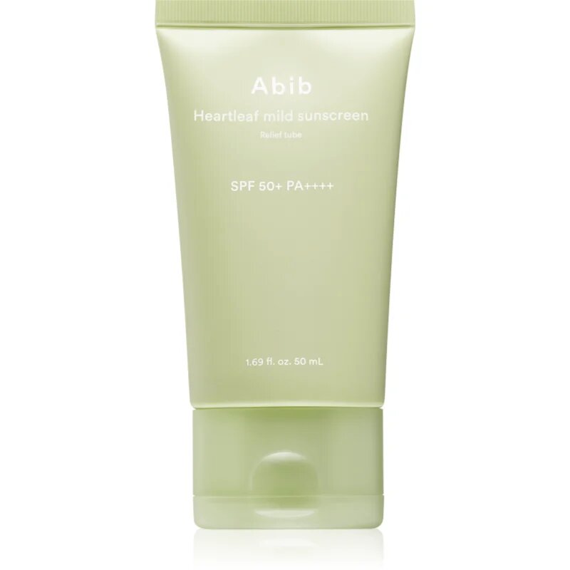 Abib Heartleaf Mild Sunscreen Relief Tube crema de soare pentru fata cu efect calmant SPF 50+ 50 ml