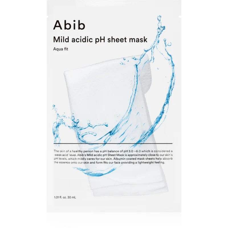 Abib Mild Acidic pH Sheet Mask Aqua Fit masca pentru celule pentru o hidratare intensa 30 ml