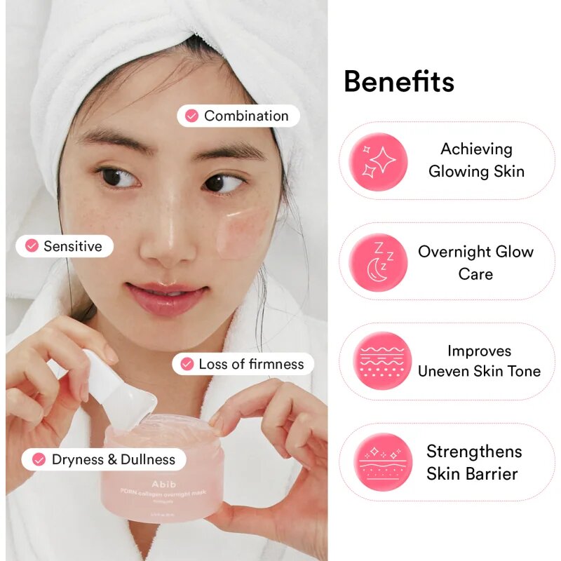 Abib PDRN Collagen Overnight Mask Firming Jelly mască facială de noapte cu efect de fermitate cu efect de hidratare 80 ml