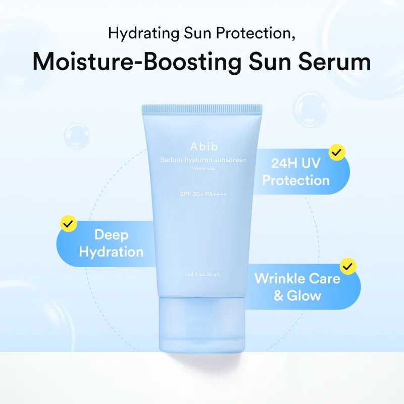 Abib Sedum Hyaluron Watery Tube Sunscreen crema de soare pentru fata cu efect calmant SPF 50+ 50 ml
