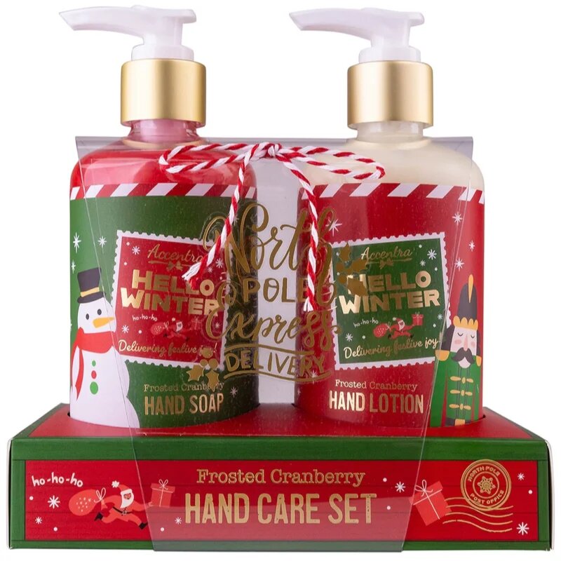 Accentra Hello Winter Frosted Cranberry set cadou de Crăciun de maini parfum Frosted Cranberry