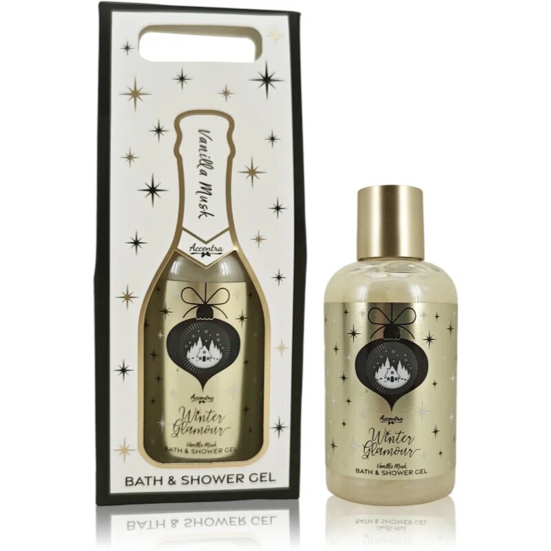 Accentra Winter Glamour Bath & Shower Gel gel de duș în ambalaj cadou cu parfum Vanilla & Musk 180 ml