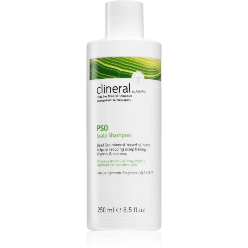 Ahava Clineral PSO sampon cu efect calmant pentru un scalp uscat atenueaza senzatia de mancarime 250 ml