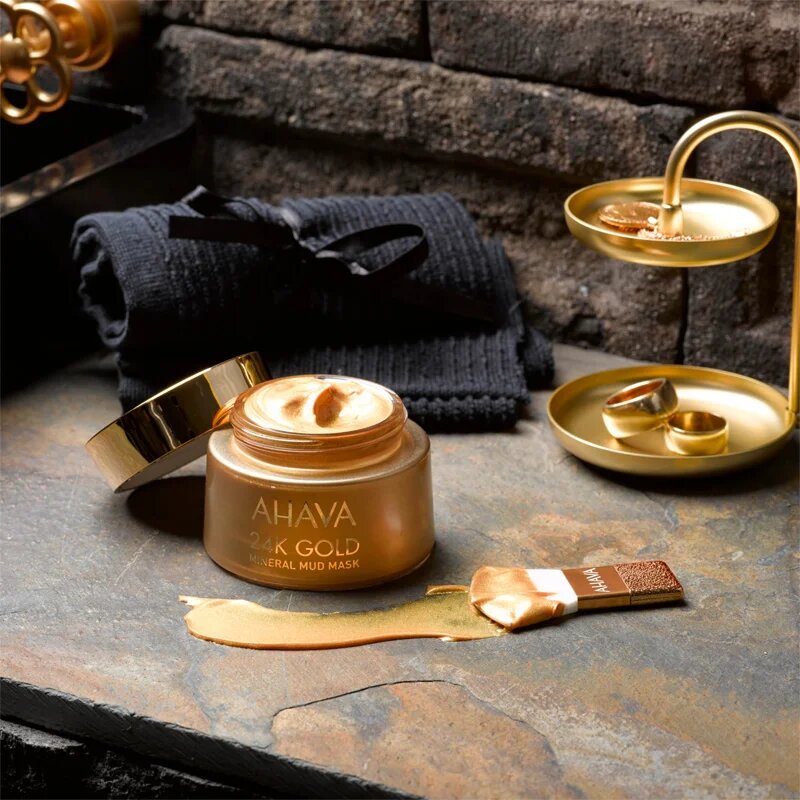Ahava Mineral Mud 24K Gold mască minerală de nămol cu aur de 24 de karate 50 ml