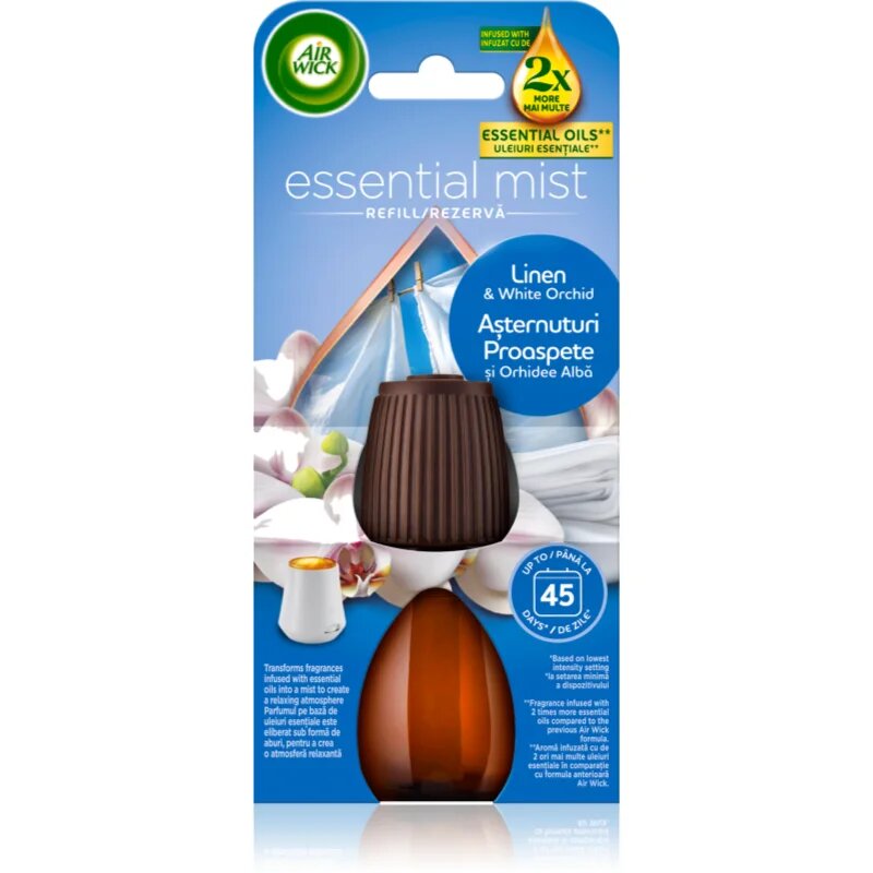 Air Wick Essential Oils Linen & White Orchid reumplere în aroma difuzoarelor 20 ml