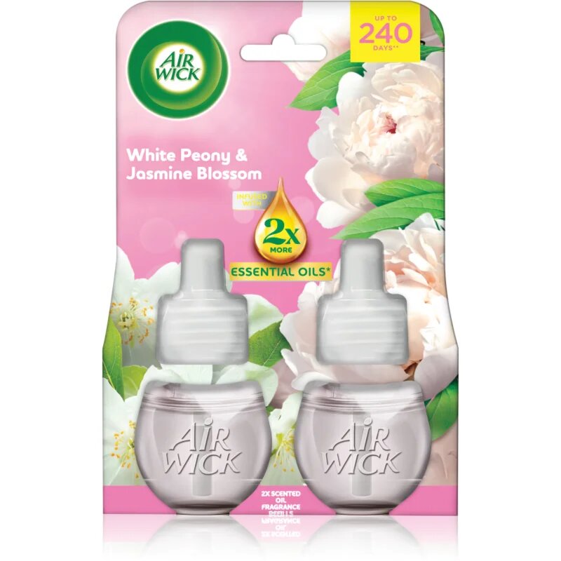 Air Wick Essential Oils White Peony & Jasmine Blossom rezervă pentru difuzorul electric 2x19 ml