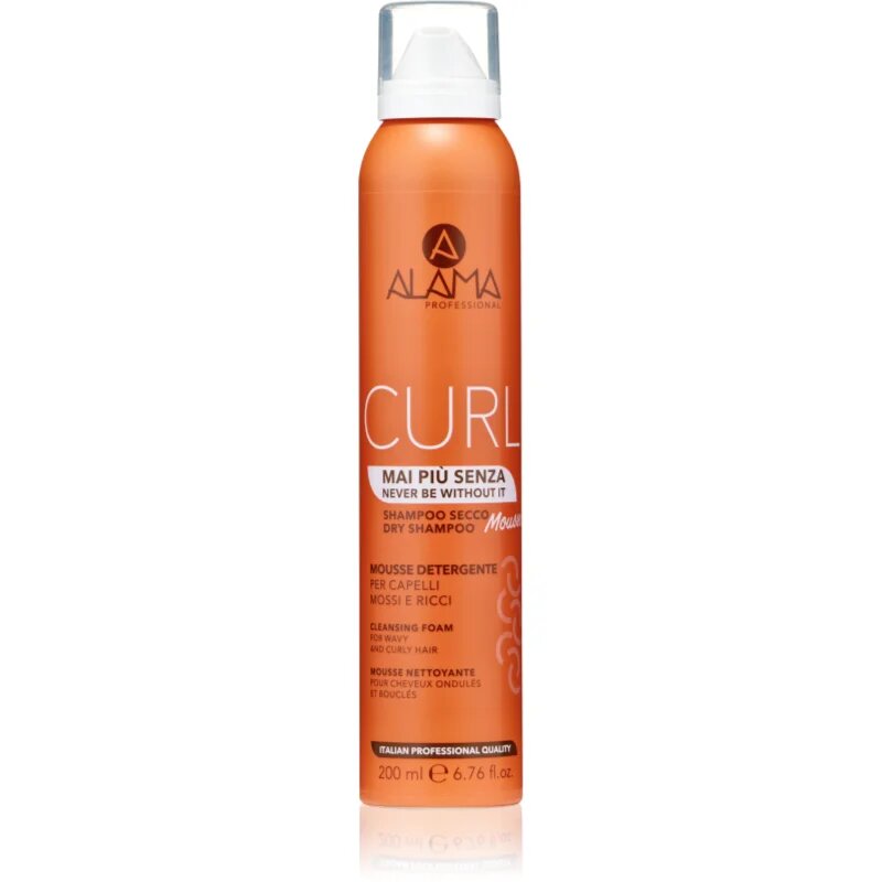 Alama Professional Curl Dry Shampoo Mousse șampon uscat pentru par ondulat si cret 200 ml