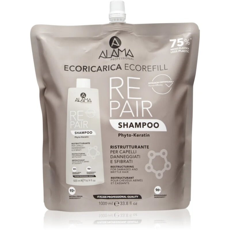 Alama Professional Repair Shampoo șampon regenerator Eco Refill 1000 ml