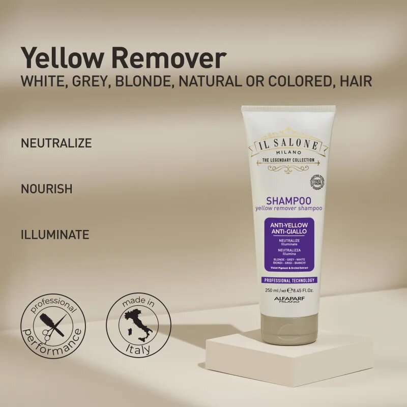 Alfaparf Milano Il Salone Milano Anti-yellow sampon violet neutralizeaza tonurile de galben 250 ml