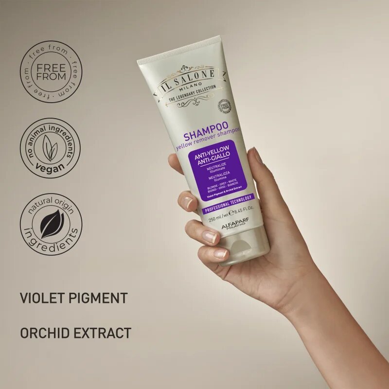 Alfaparf Milano Il Salone Milano Anti-yellow sampon violet neutralizeaza tonurile de galben 250 ml