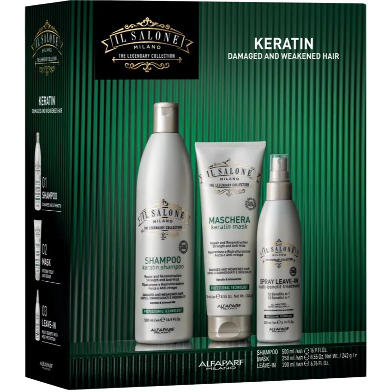 Alfaparf Milano Il Salone Milano Keratin kit set cadou pentru par deteriorat