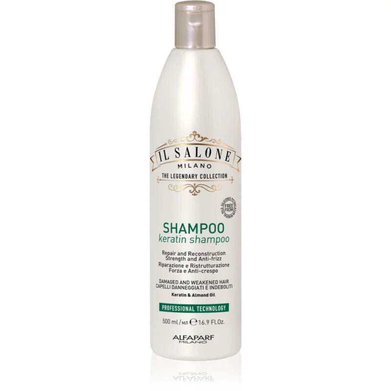 Alfaparf Milano Il Salone Milano Keratin șampon regenerator pentru par deteriorat 500 ml