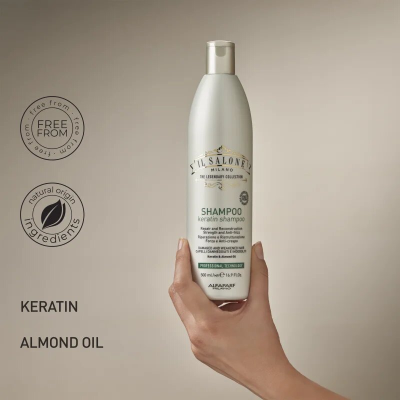 Alfaparf Milano Il Salone Milano Keratin șampon regenerator pentru par deteriorat 500 ml