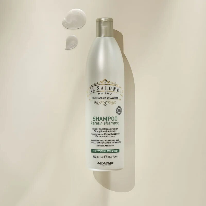 Alfaparf Milano Il Salone Milano Keratin șampon regenerator pentru par deteriorat 500 ml