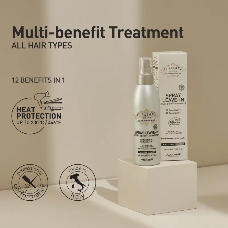 Alfaparf Milano Il Salone Milano Multi-benefit Spray de păr multifuncțional pentru toate tipurile de păr 200 ml